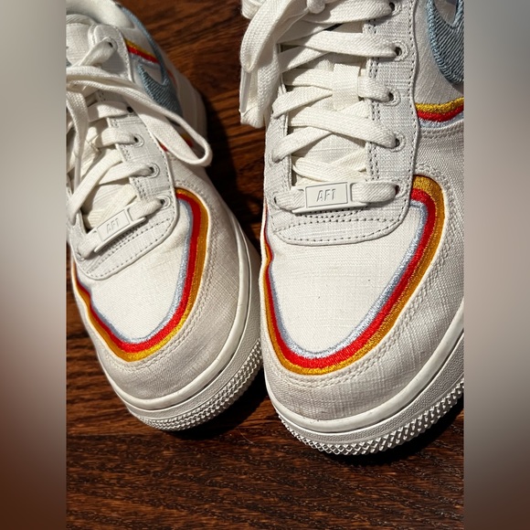 Nike Air Force 1 low top w embroidery and denim swoosh size 7 - Picture 10 of 15